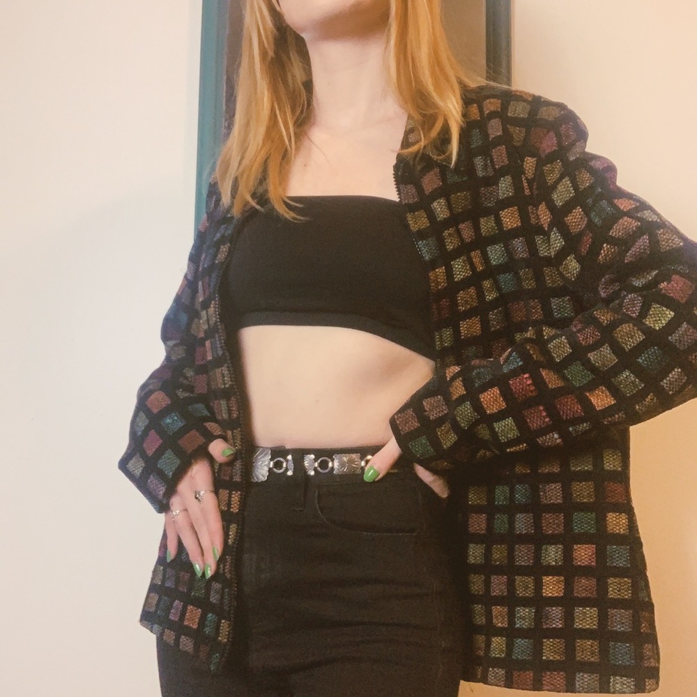 🪴Vintage Square Print Jacket🪴